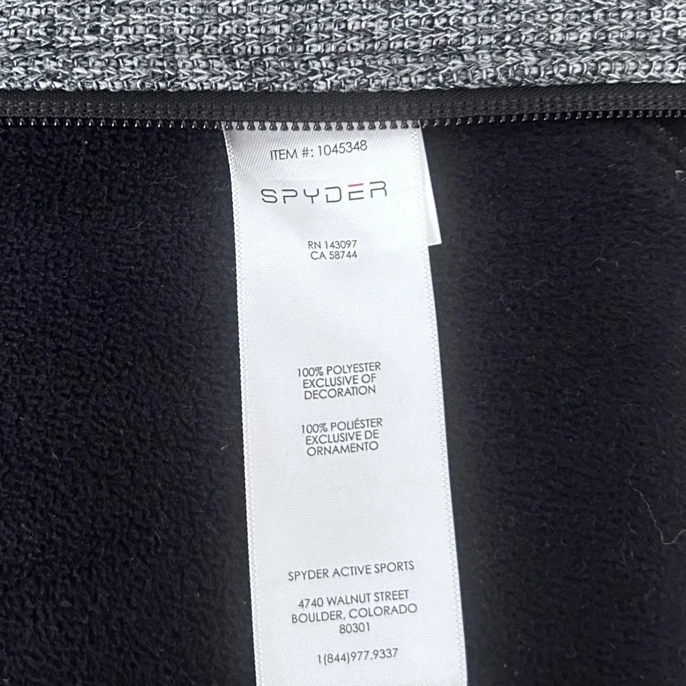 Spyder Women's Fleece Jacket Full‎ Zip Gray Heathered Mock Neck Size S